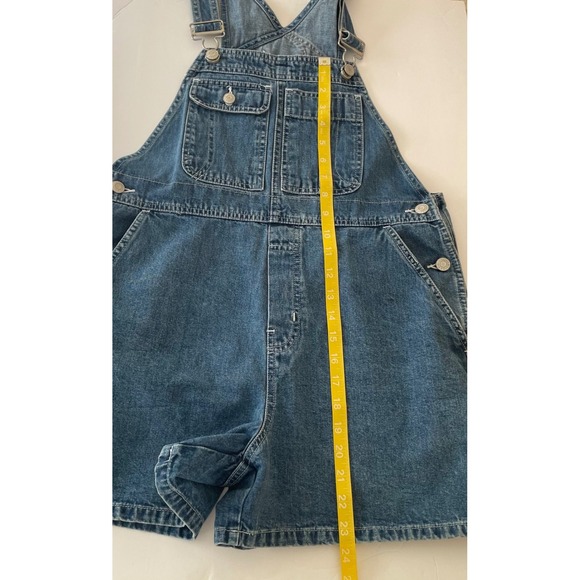 Gap Blue Denim Shortalls Medium Wash 100% Cotton Carpenter Overalls Size Small - Picture 7 of 8
